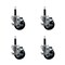 Service Caster 3'' Hard Rubber Swivel 3/4'' Expanding Stem Caster Set with Brake, 4PK SCC-EX20S314-HRS-TLB-34-4 - alternate 1